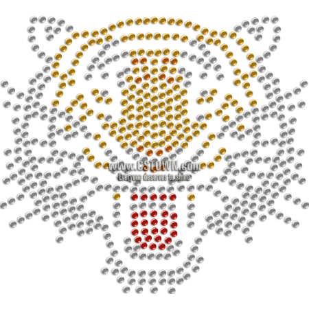 Bold and Powerful Tiger Rhinestone Iron-on Heat Transfer for Mask